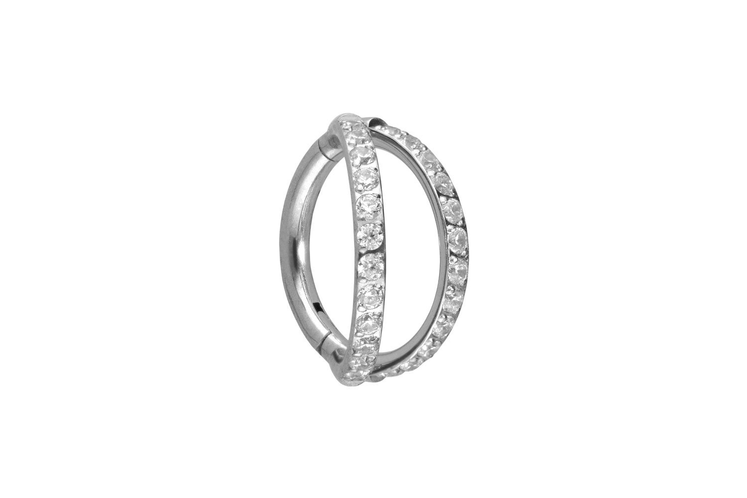 Titan Segmentring Clicker 2 RINGE + EINGEFASSTE KRISTALLE